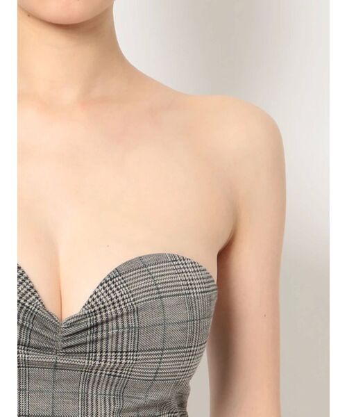GYDA(ジェイダ)の「チェックベアビスチェ(チューブトップ・レディース・グレー・FREE)」の11枚目の写真