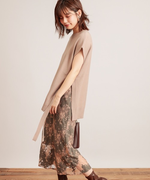 natural couture（ナチュラルクチュール）の「配色レースキャミワンピース（ワンピース・レディース・ブラウン/ブルー/オレンジ/パープル/ネイビー・FREE）」の10枚目の写真