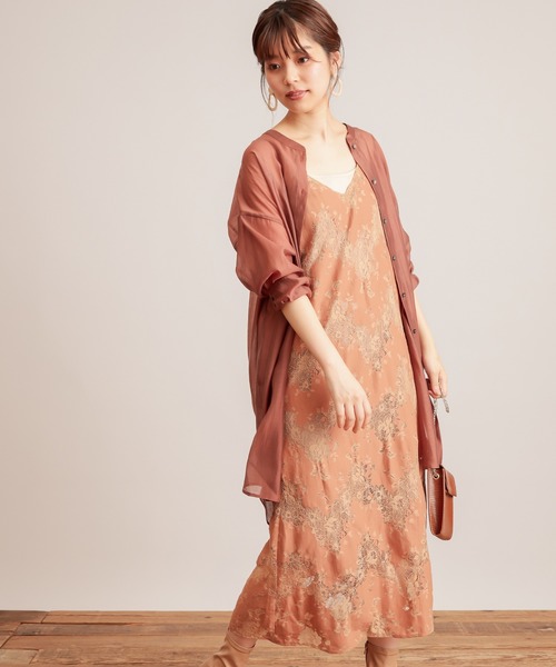 natural couture（ナチュラルクチュール）の「配色レースキャミワンピース（ワンピース・レディース・ブラウン/ブルー/オレンジ/パープル/ネイビー・FREE）」の16枚目の写真