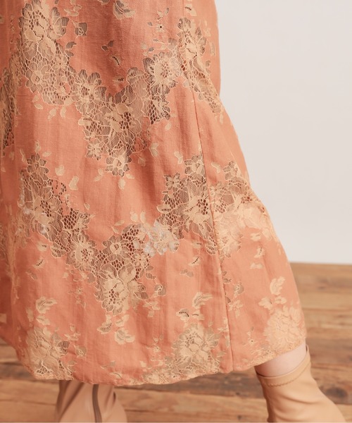 natural couture（ナチュラルクチュール）の「配色レースキャミワンピース（ワンピース・レディース・ブラウン/ブルー/オレンジ/パープル/ネイビー・FREE）」の22枚目の写真