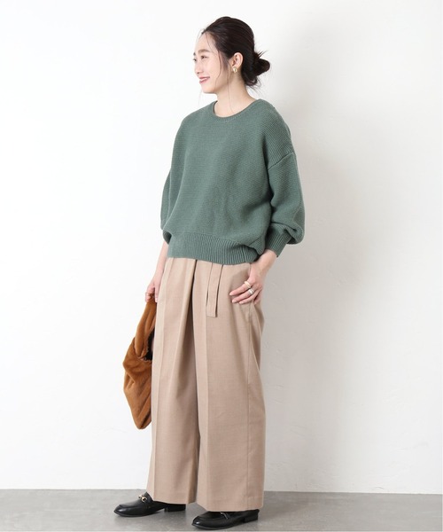 Simplicite（サンプリシテ）の「7G ガータークルーネックプルオーバー◆（ニット/セーター・レディース・グリーン/ブラウン/パープル・FREE）」の20枚目の写真