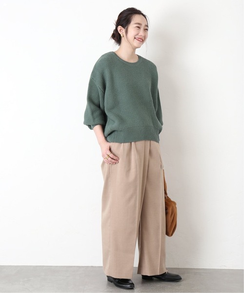 Simplicite（サンプリシテ）の「7G ガータークルーネックプルオーバー◆（ニット/セーター・レディース・グリーン/ブラウン/パープル・FREE）」の8枚目の写真