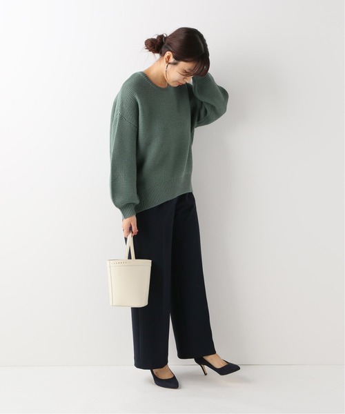 Simplicite（サンプリシテ）の「7G ガータークルーネックプルオーバー◆（ニット/セーター・レディース・グリーン/ブラウン/パープル・FREE）」の14枚目の写真