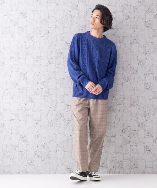 Blue Standard (ブルースタンダード)の「【BLUE STANDARD】5Gアランクルーニット/セーター(ニット/セーター・メンズ・ホワイト/ブラック/ベージュ/ネイビー/ブラウン/ブルー/杢グレー/ワイン・MEDIUM/LARGE/SMALL/X-LARGE)」の19枚目の写真