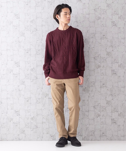 Blue Standard (ブルースタンダード)の「【BLUE STANDARD】5Gアランクルーニット/セーター(ニット/セーター・メンズ・ホワイト/ブラック/ベージュ/ネイビー/ブラウン/ブルー/杢グレー/ワイン・MEDIUM/LARGE/SMALL/X-LARGE)」の16枚目の写真