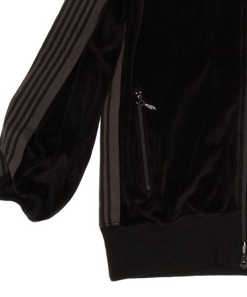 ニードルズ×ビームスボーイ ベロア トラックジャケット バルーン袖 黒 ニードルズ×ビームスボーイ ベロア トラックジャケット バルーン