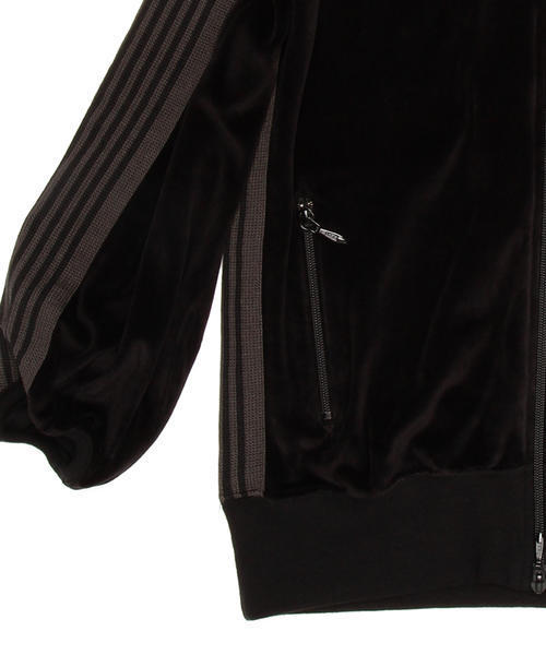 ニードルズ×ビームスボーイ ベロア トラックジャケット バルーン袖 黒 ニードルズ×ビームスボーイ ベロア トラックジャケット バルーン袖 黒