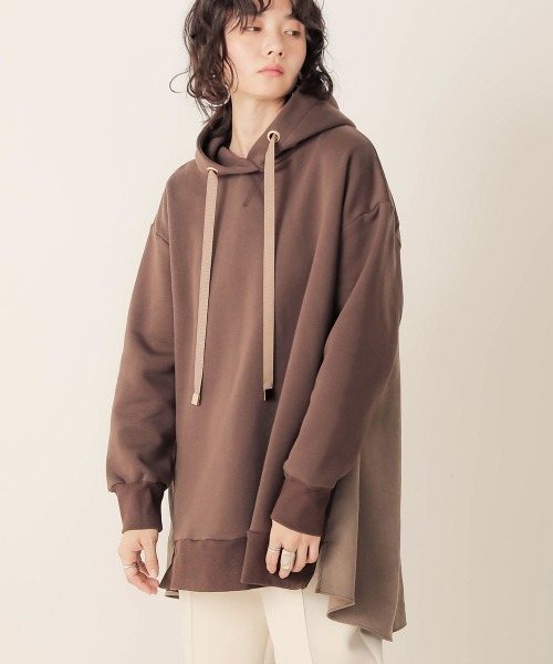 Bab（バブ）の「バックシャン裏起毛スウェットチュニック（チュニック・レディース・ブラウン/グレー/モカ・FREE）」の3枚目の写真