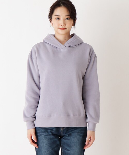 Cutie Blonde（キューティーブロンド）の「◆【S-LL】バックスリット裏起毛フーディプルオーバー（パーカー・レディース・ベージュ/アイボリー/パープル・04/01/02/03）」の4枚目の写真