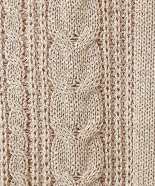 libelle more（リベル モア）の「ケーブル柄ニットベスト+リブパンツ/セットアップ（ニット/セーター・レディース・グリーン/ブラック/ライトベージュ・L/M）」の13枚目の写真