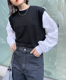 WHO'S WHO gallery | ダメージショートニットベスト(ベスト)