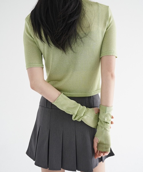 FEKETE(フェケテ)の「FEKETE MADE BLING BLING TEE AND ARM COVER(Tシャツ/カットソー・レディース・ネイビー/ピンク/ブラック/ホワイト/ライム・FREE)」の14枚目の写真