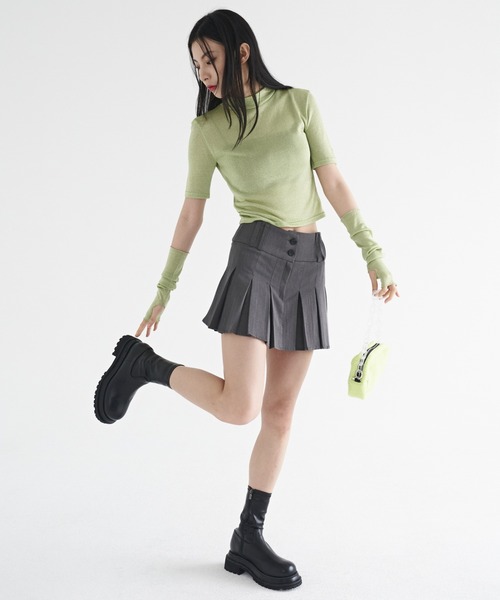 FEKETE(フェケテ)の「FEKETE MADE BLING BLING TEE AND ARM COVER(Tシャツ/カットソー・レディース・ネイビー/ピンク/ブラック/ホワイト/ライム・FREE)」の12枚目の写真