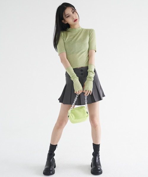 FEKETE(フェケテ)の「FEKETE MADE BLING BLING TEE AND ARM COVER(Tシャツ/カットソー・レディース・ネイビー/ピンク/ブラック/ホワイト/ライム・FREE)」の9枚目の写真