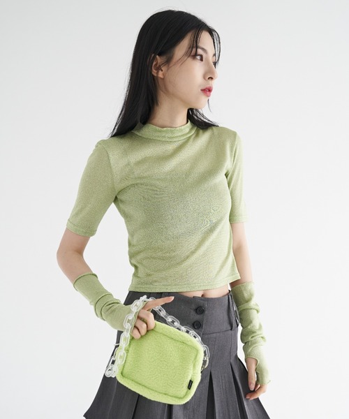 FEKETE(フェケテ)の「FEKETE MADE BLING BLING TEE AND ARM COVER(Tシャツ/カットソー・レディース・ネイビー/ピンク/ブラック/ホワイト/ライム・FREE)」の10枚目の写真