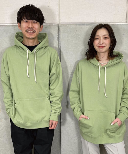 GLOSTER(グロスター)の「ユニセックス ビッグシルエット フーディ プルオーバー パーカー(パーカー・メンズ・ベージュ/グレー/グリーン/キナリ・M/L)」の2枚目の写真