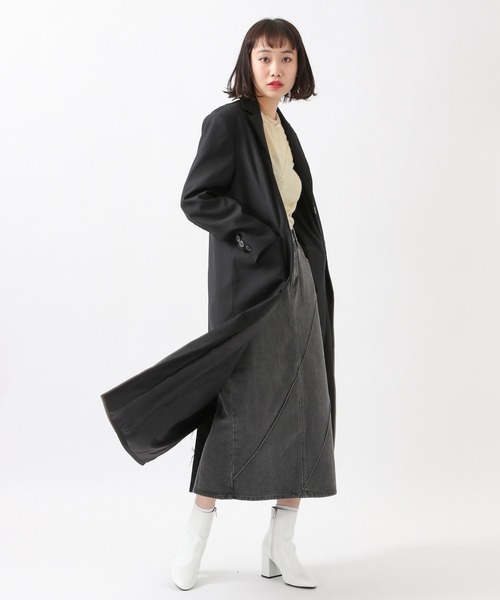 ROCKET x LUNCH（ロケットアンドランチ）の「ROCKET×LUNCH／ロングジャケットコート　2932530（チェスターコート・レディース・ライトグレー/ブラック・SMALL）」の10枚目の写真