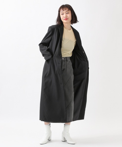 ROCKET x LUNCH（ロケットアンドランチ）の「ROCKET×LUNCH／ロングジャケットコート　2932530（チェスターコート・レディース・ライトグレー/ブラック・SMALL）」の18枚目の写真