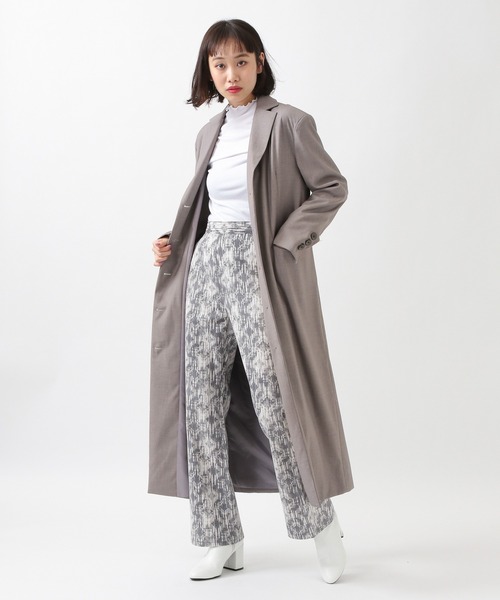 ROCKET x LUNCH（ロケットアンドランチ）の「ROCKET×LUNCH／ロングジャケットコート　2932530（チェスターコート・レディース・ライトグレー/ブラック・SMALL）」の16枚目の写真