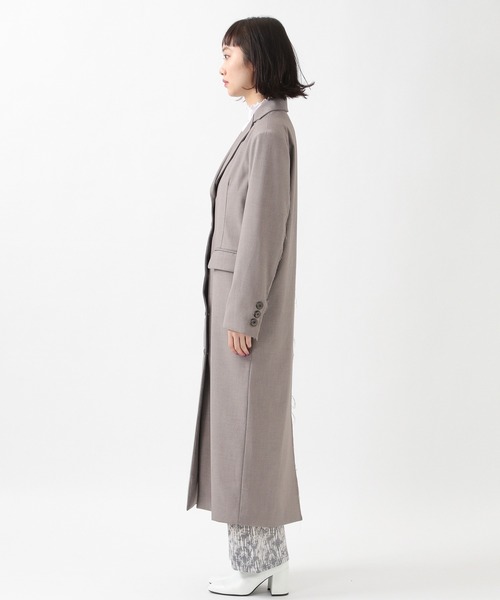 ROCKET x LUNCH（ロケットアンドランチ）の「ROCKET×LUNCH／ロングジャケットコート　2932530（チェスターコート・レディース・ライトグレー/ブラック・SMALL）」の3枚目の写真