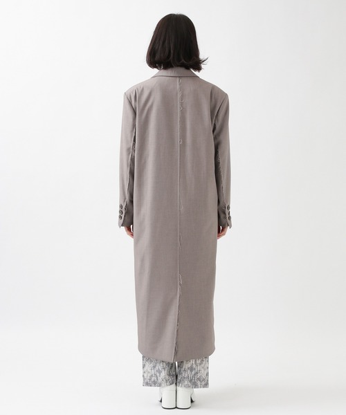 ROCKET x LUNCH（ロケットアンドランチ）の「ROCKET×LUNCH／ロングジャケットコート　2932530（チェスターコート・レディース・ライトグレー/ブラック・SMALL）」の8枚目の写真