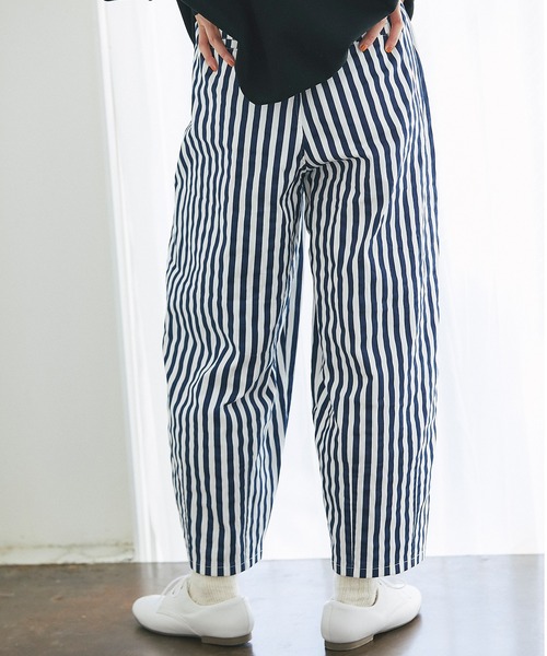 and R（アンドアール）の「ストライプサーカスパンツ（その他パンツ・レディース・ネイビー/ブラック・FREE）」の3枚目の写真