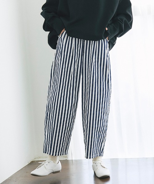 and R（アンドアール）の「ストライプサーカスパンツ（その他パンツ・レディース・ネイビー/ブラック・FREE）」の8枚目の写真