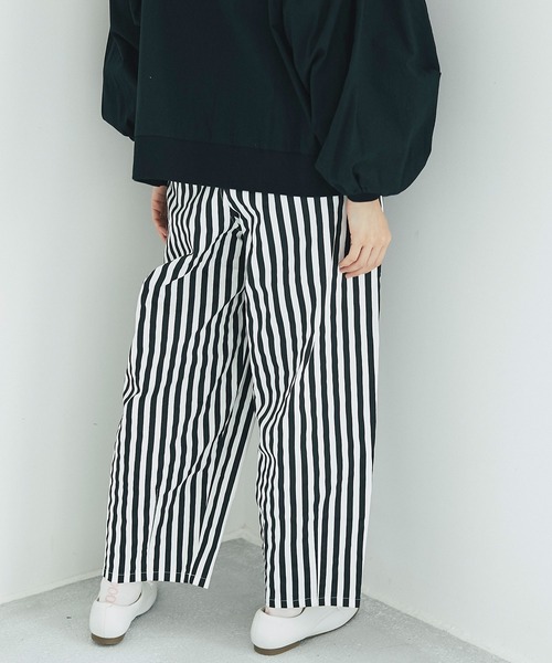 and R（アンドアール）の「ストライプサーカスパンツ（その他パンツ・レディース・ネイビー/ブラック・FREE）」の5枚目の写真