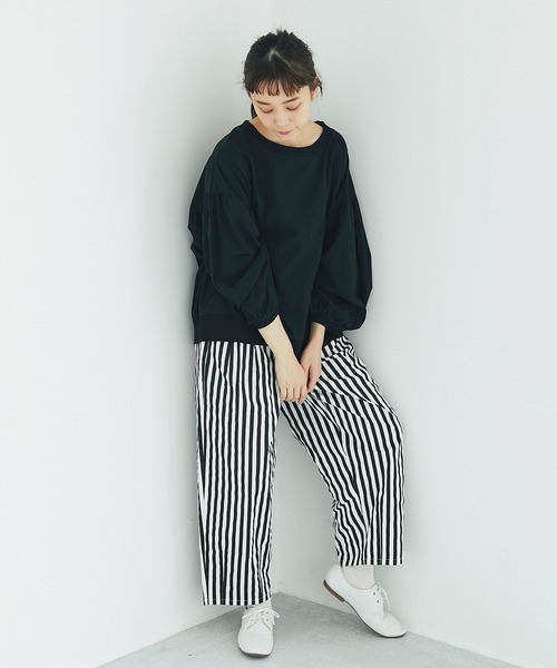 and R（アンドアール）の「ストライプサーカスパンツ（その他パンツ・レディース・ネイビー/ブラック・FREE）」の9枚目の写真