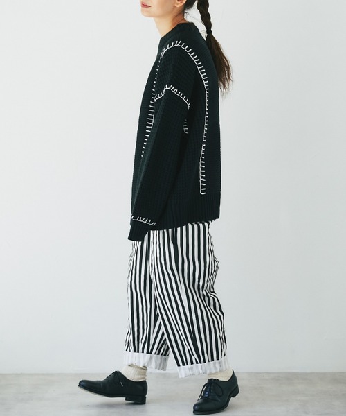 and R（アンドアール）の「ストライプサーカスパンツ（その他パンツ・レディース・ネイビー/ブラック・FREE）」の20枚目の写真