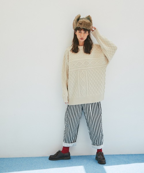 and R（アンドアール）の「ストライプサーカスパンツ（その他パンツ・レディース・ネイビー/ブラック・FREE）」の19枚目の写真