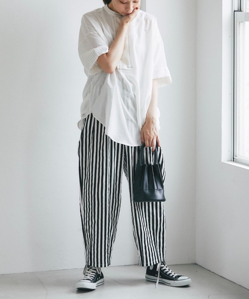 and R（アンドアール）の「ストライプサーカスパンツ（その他パンツ・レディース・ネイビー/ブラック・FREE）」の16枚目の写真