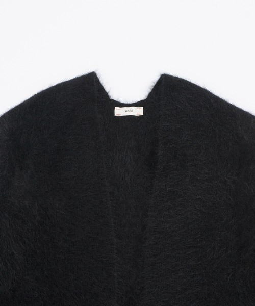 UNFIL（アンフィル）の「unfil アンフィル / stretch superkid mohair cardigan ストレッチスーパーキッドモヘア カーディガン / WOFL-UW113（カーディガン/ボレロ・レディース・グレイッシュベージュ/ブラック・1）」の9枚目の写真