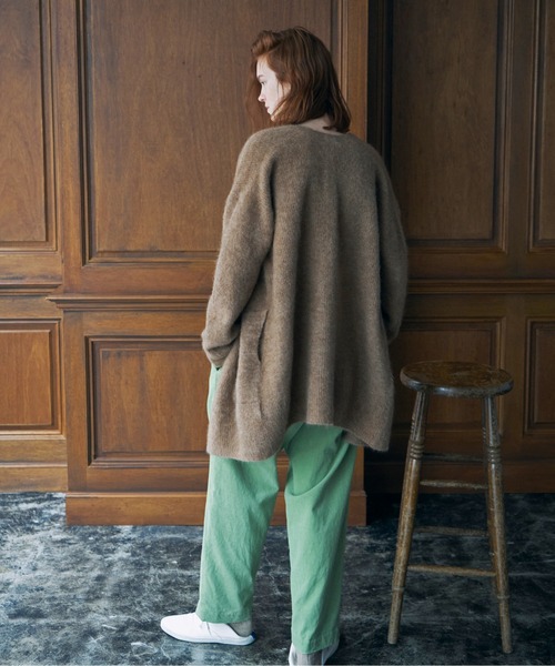 UNFIL（アンフィル）の「unfil アンフィル / stretch superkid mohair cardigan ストレッチスーパーキッドモヘア カーディガン / WOFL-UW113（カーディガン/ボレロ・レディース・グレイッシュベージュ/ブラック・1）」の15枚目の写真