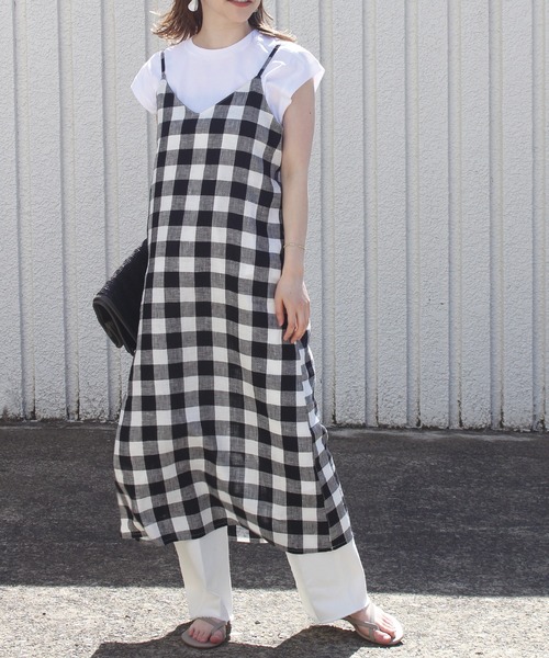 セール 洗える M L ｔシャツ フレンチリネンキャミワンピース セット ワンピース Incede インシード のファッション通販 Zozotown