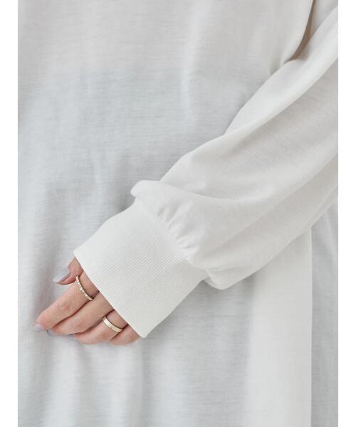 earth music&ecology（アースミュージックアンドエコロジー）の「前後2WAYカットチュニック ＊（Tシャツ/カットソー・レディース・ブラック/オフホワイト/サックスブルー/グレイッシュベージュ・FREE）」の13枚目の写真