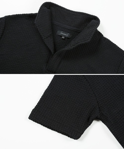 jiggys shop(ジギーズショップ)の「カット シアサッカー ワイヤー襟 半袖 スキッパー ポロシャツ(ポロシャツ・メンズ・ネイビー/ブラック/ホワイト×ネイビー/ホワイト×グレー/ホワイト・LARGE/MEDIUM/X-LARGE)」の18枚目の写真