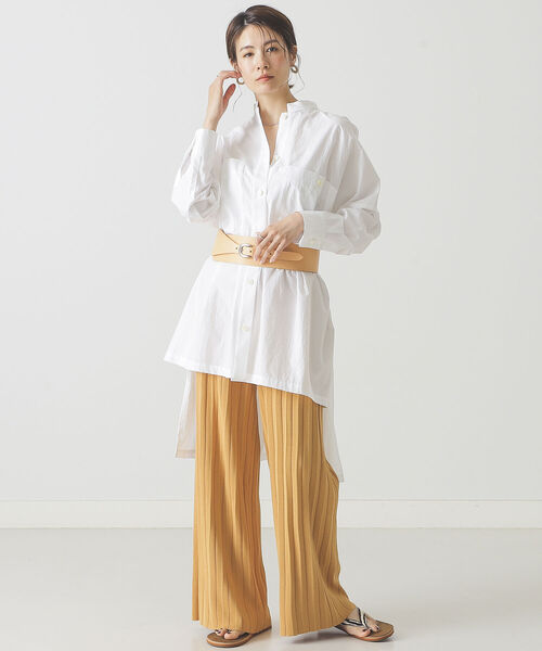 BEAMS LIGHTS(ビームスライツ)の「BEAMS LIGHTS / ニット プリーツ パンツ(その他パンツ・レディース・グレー/イエロー系その他5・ONE SIZE)」の8枚目の写真