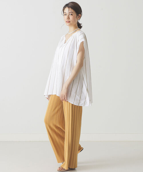 BEAMS LIGHTS(ビームスライツ)の「BEAMS LIGHTS / ニット プリーツ パンツ(その他パンツ・レディース・グレー/イエロー系その他5・ONE SIZE)」の9枚目の写真