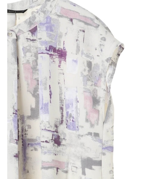 YECCA VECCA（イェッカヴェッカ）の「水彩画風プリントブラウス　＊（シャツ/ブラウス・レディース・パープル/サックスブルー・FREE）」の13枚目の写真