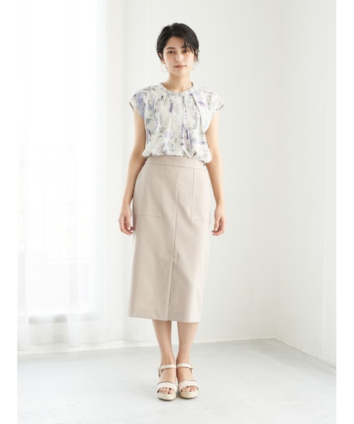 YECCA VECCA（イェッカヴェッカ）の「水彩画風プリントブラウス　＊（シャツ/ブラウス・レディース・パープル/サックスブルー・FREE）」の10枚目の写真