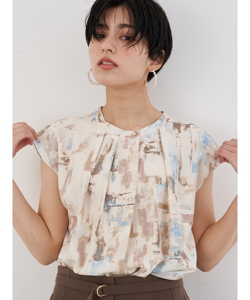 YECCA VECCA（イェッカヴェッカ）の「水彩画風プリントブラウス　＊（シャツ/ブラウス・レディース・パープル/サックスブルー・FREE）」の22枚目の写真