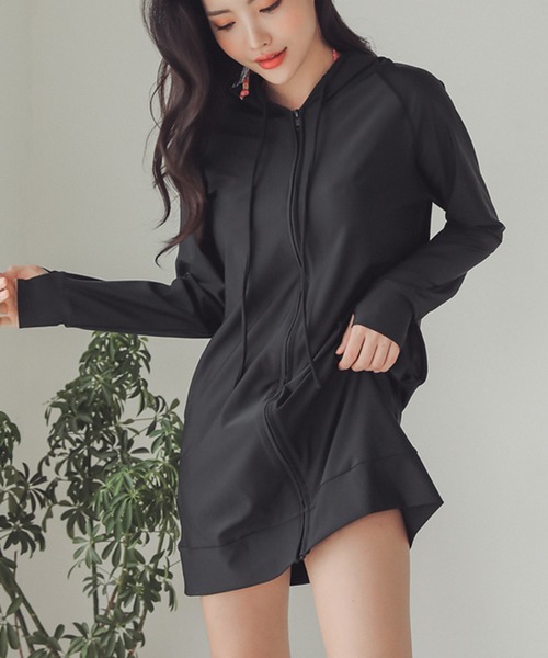 Lace Ladies(レースレディース)の「UVカット 指穴付き ロングタイプラッシュガード(ラッシュガード・レディース・ホワイト/ブラック/ネイビー/カーキ/グリーン/ライトグレー・S/M/L/XL)」の17枚目の写真