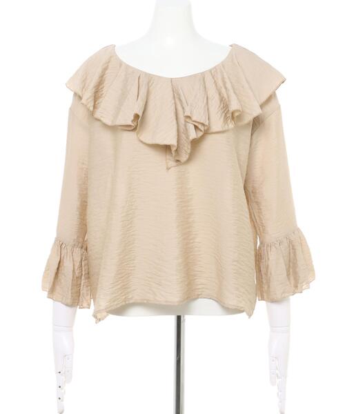 INGNI（イング）の「フリル／ラッフルブラウス（シャツ/ブラウス・レディース・ブラック/オフホワイト/ライトベージュ/ミント・M）」の6枚目の写真