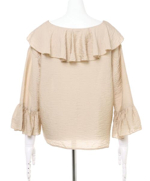 INGNI（イング）の「フリル／ラッフルブラウス（シャツ/ブラウス・レディース・ブラック/オフホワイト/ライトベージュ/ミント・M）」の7枚目の写真