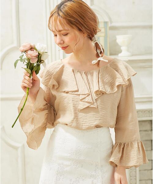 INGNI（イング）の「フリル／ラッフルブラウス（シャツ/ブラウス・レディース・ブラック/オフホワイト/ライトベージュ/ミント・M）」の12枚目の写真