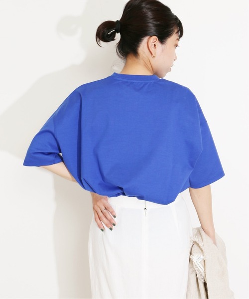 VERMEIL par iena（ヴェルメイユパーイエナ）の「フロッキーフレンチロゴ ショートスリーブTシャツ◆（Tシャツ/カットソー・レディース・ホワイト系その他3/サックスブルー/ホワイト・FREE）」の19枚目の写真