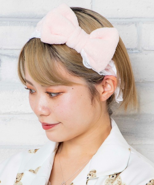 WEGO（ウィゴー）の「WEGO/レースリボンヘアバン（ヘアバンド・レディース・ホワイト/パープル/サックスブルー/オレンジ・FREE）」の4枚目の写真