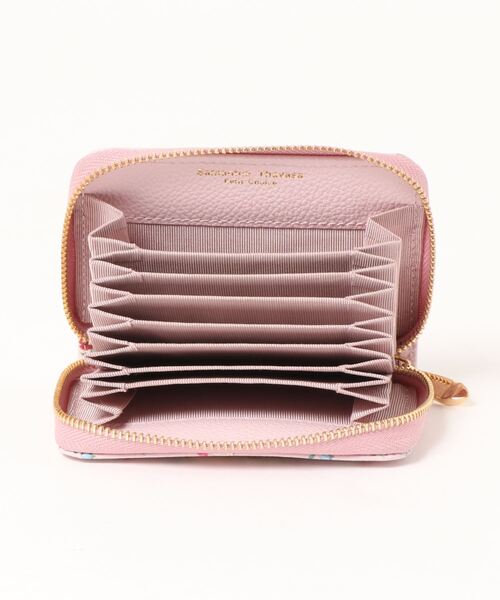 Samantha Thavasa Petit Choice（サマンサタバサ　プチチョイス）の「フラワーブーケデザインジャバラポケットカードケース（名刺入れ・レディース・ブラック/ピンク・FREE）」の4枚目の写真