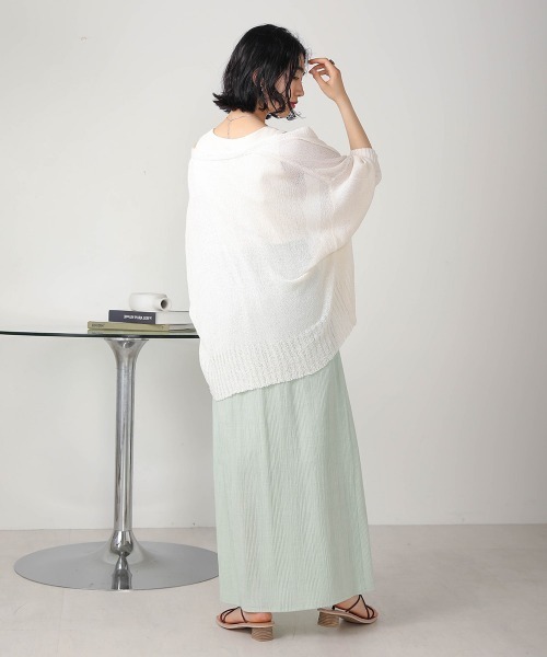 Bab(バブ)の「【WEB限定】ボタンデザインスリットロングスカート(スカート・レディース・ベージュ/アイボリー/ミント・38)」の17枚目の写真